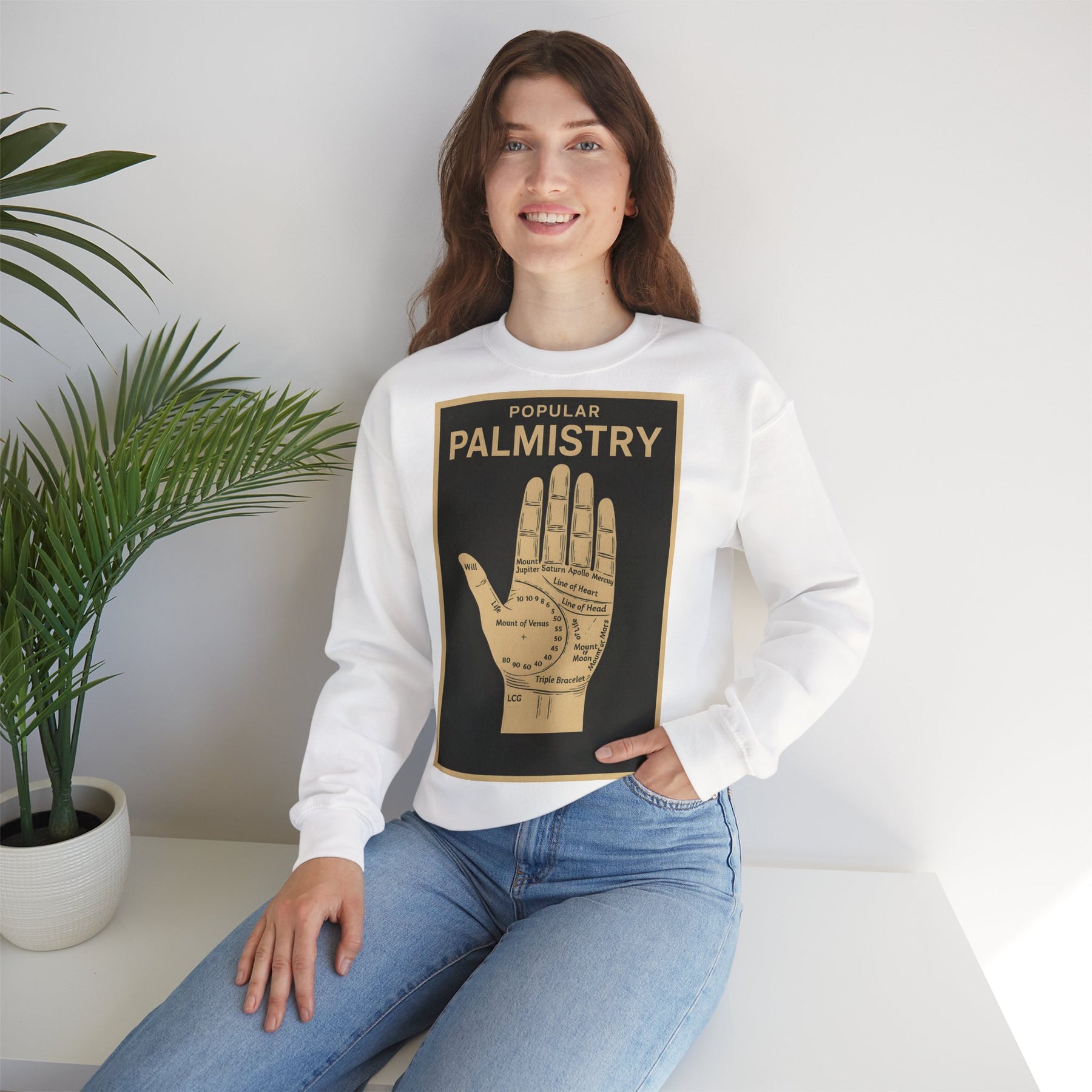 Vintage Motiv – Palmistry Sweatshirt – Retro-Handlesen-Design | Mystik trifft Ironie | True Insights Design mit Humor