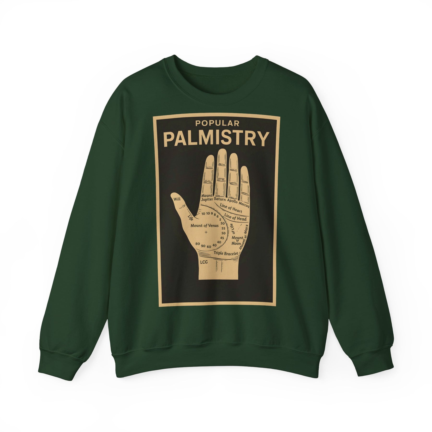 Vintage Motiv – Palmistry Sweatshirt – Retro-Handlesen-Design | Mystik trifft Ironie | True Insights Design mit Humor