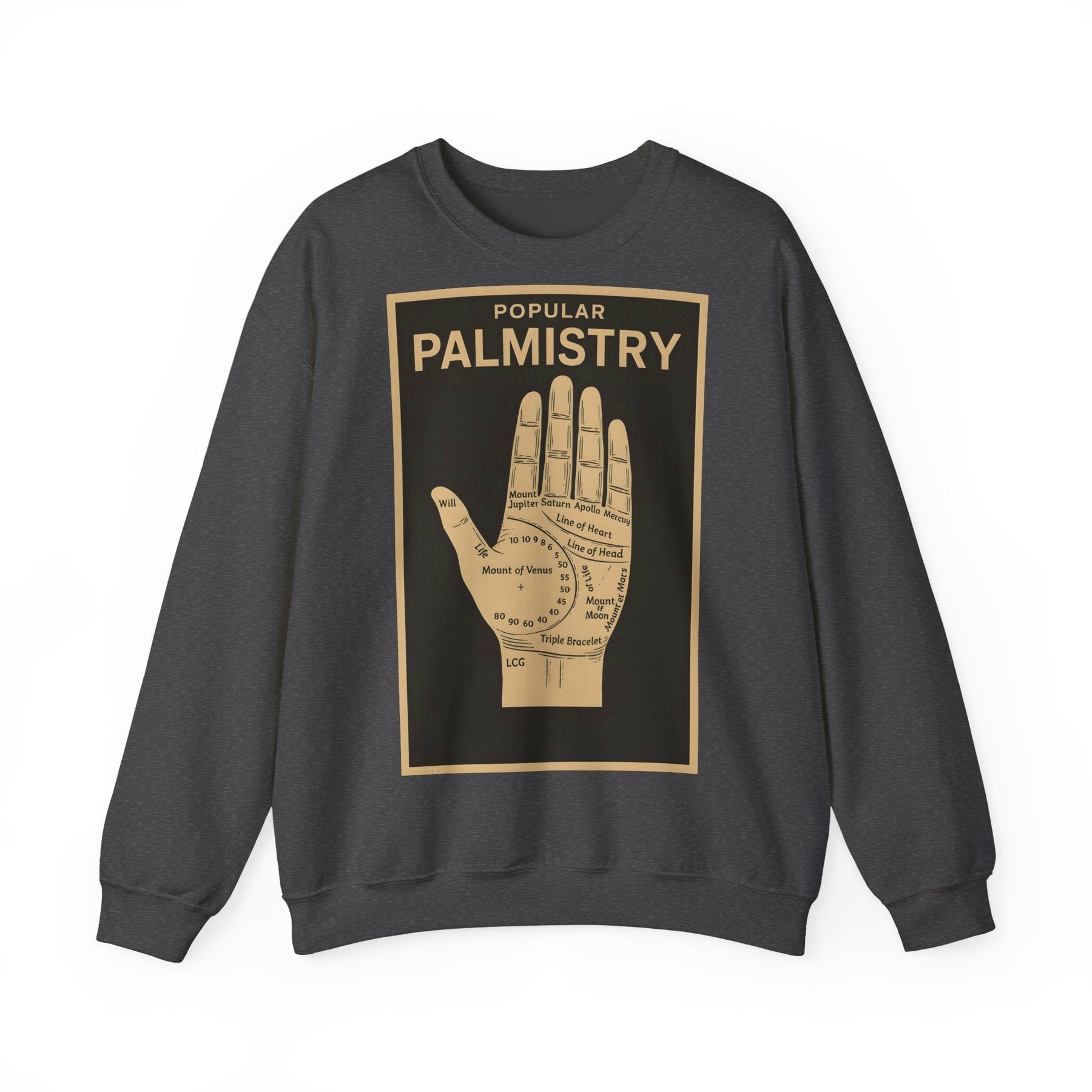 Vintage Motiv – Palmistry Sweatshirt – Retro-Handlesen-Design | Mystik trifft Ironie | True Insights Design mit Humor