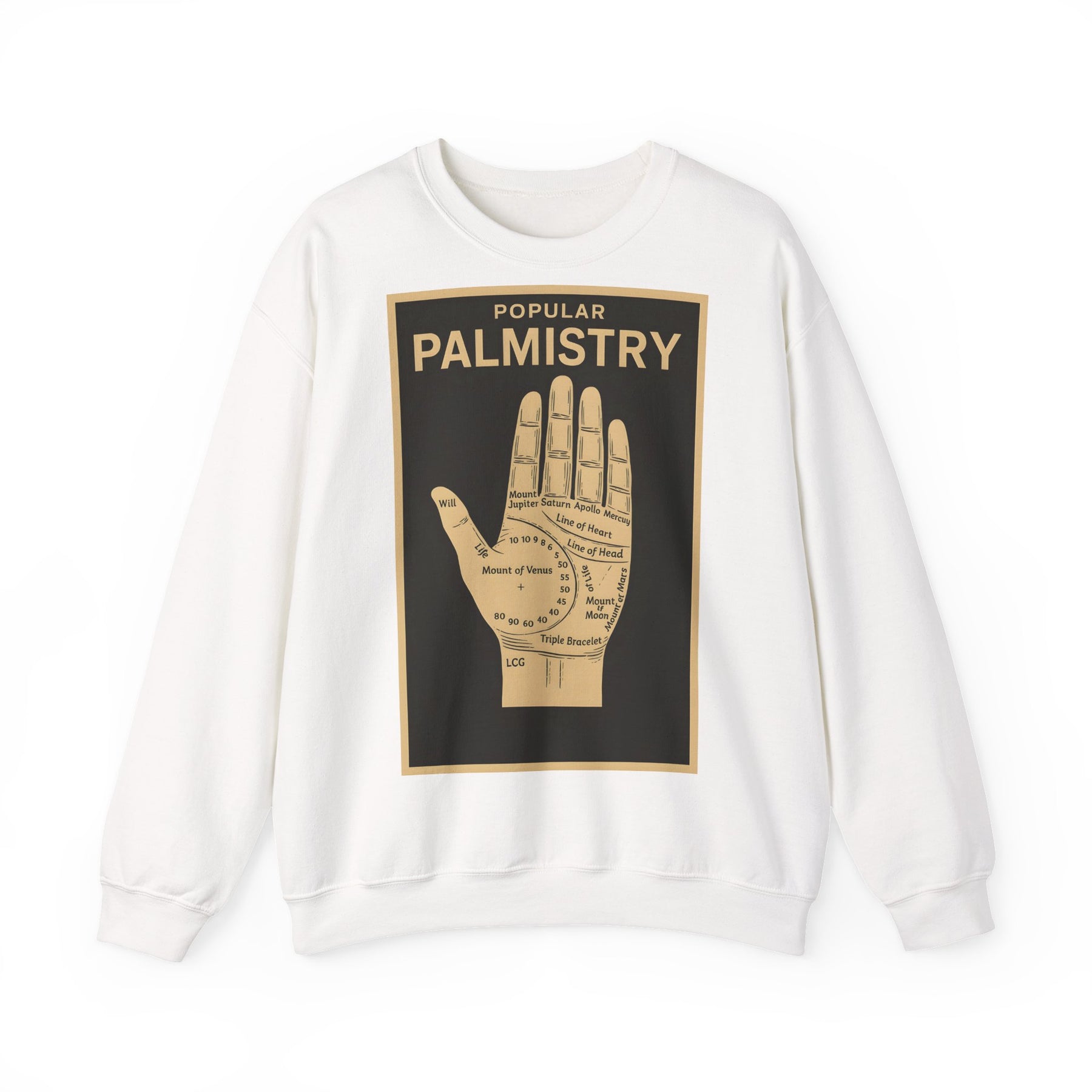 Vintage Motiv – Palmistry Sweatshirt – Retro-Handlesen-Design | Mystik trifft Ironie | True Insights Design mit Humor