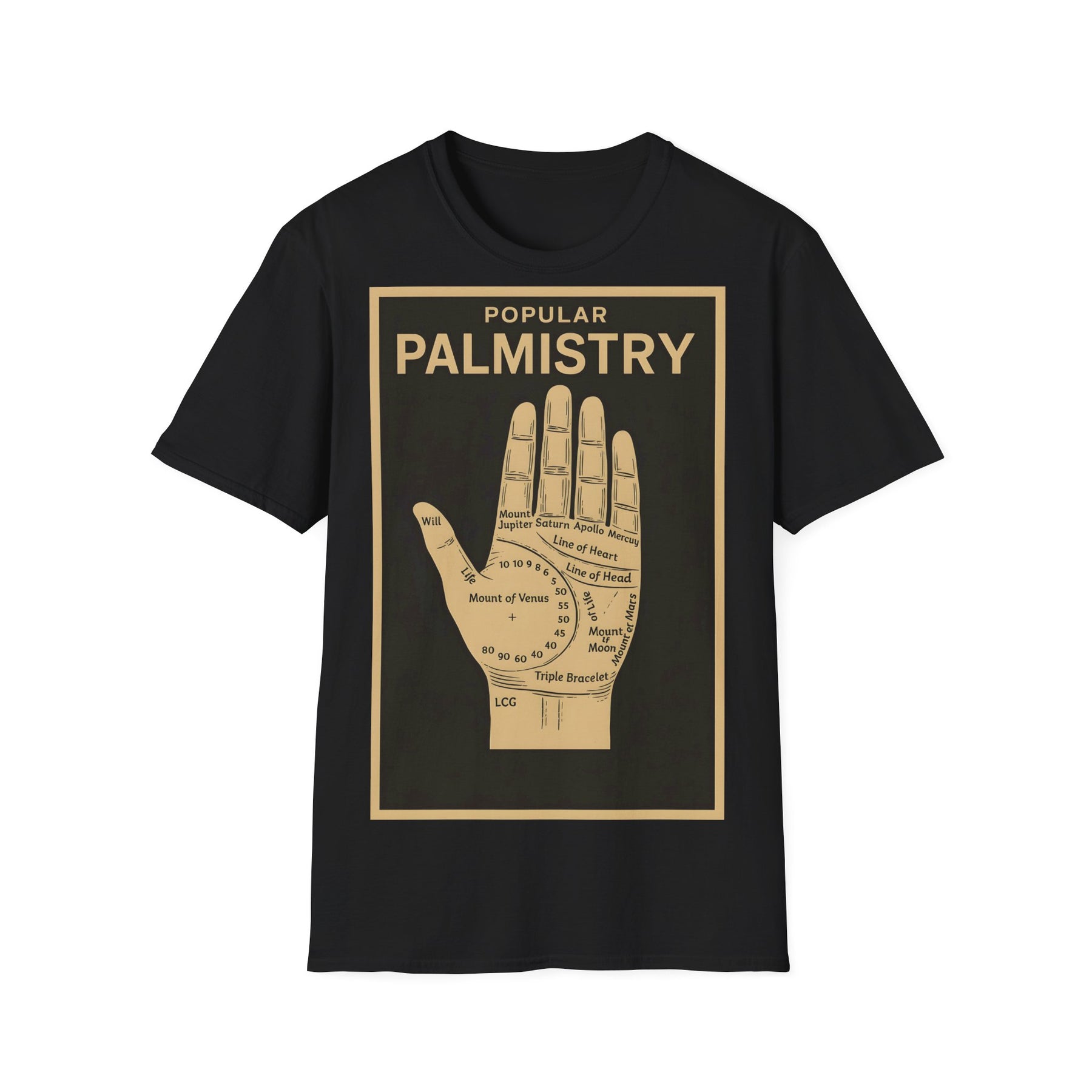 Palmistry T-Shirt – Vintage-Handlinien-Motiv | Esoterik trifft Design – Freches Satire-Design für mutige Statements | True Insights