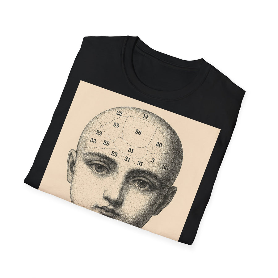 Phrenologie T-Shirt Vintage Schädelillustration Wissenschaft Dark Academia