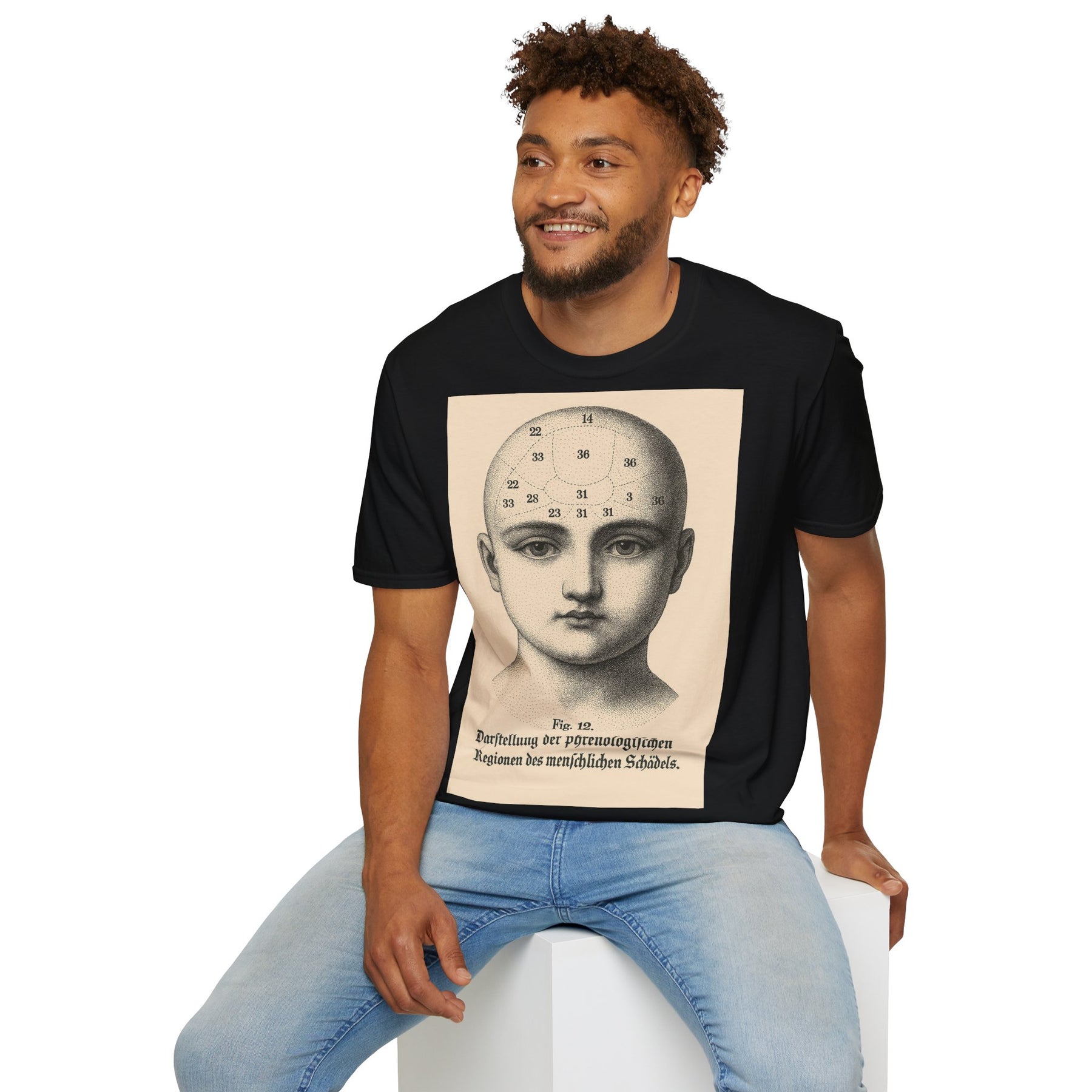 Phrenologie T-Shirt – Vintage Schädelillustration | Wissenschaft trifft Ästhetik – Freches Satire-Design für mutige Statements | True Insights