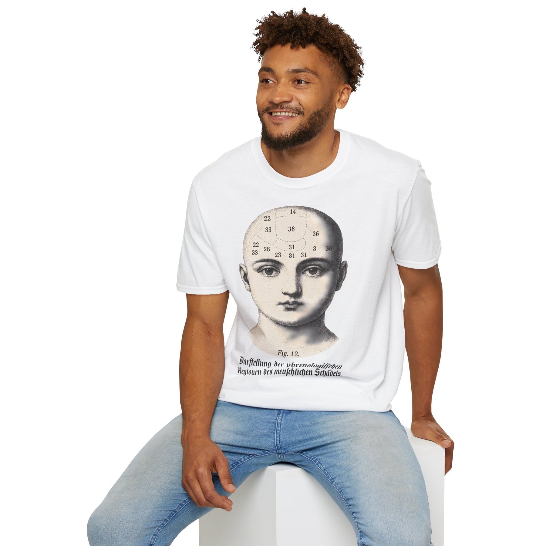 Phrenologie T-Shirt – Vintage Schädelillustration | Wissenschaft trifft Ästhetik – Freches Satire-Design für mutige Statements | True Insights