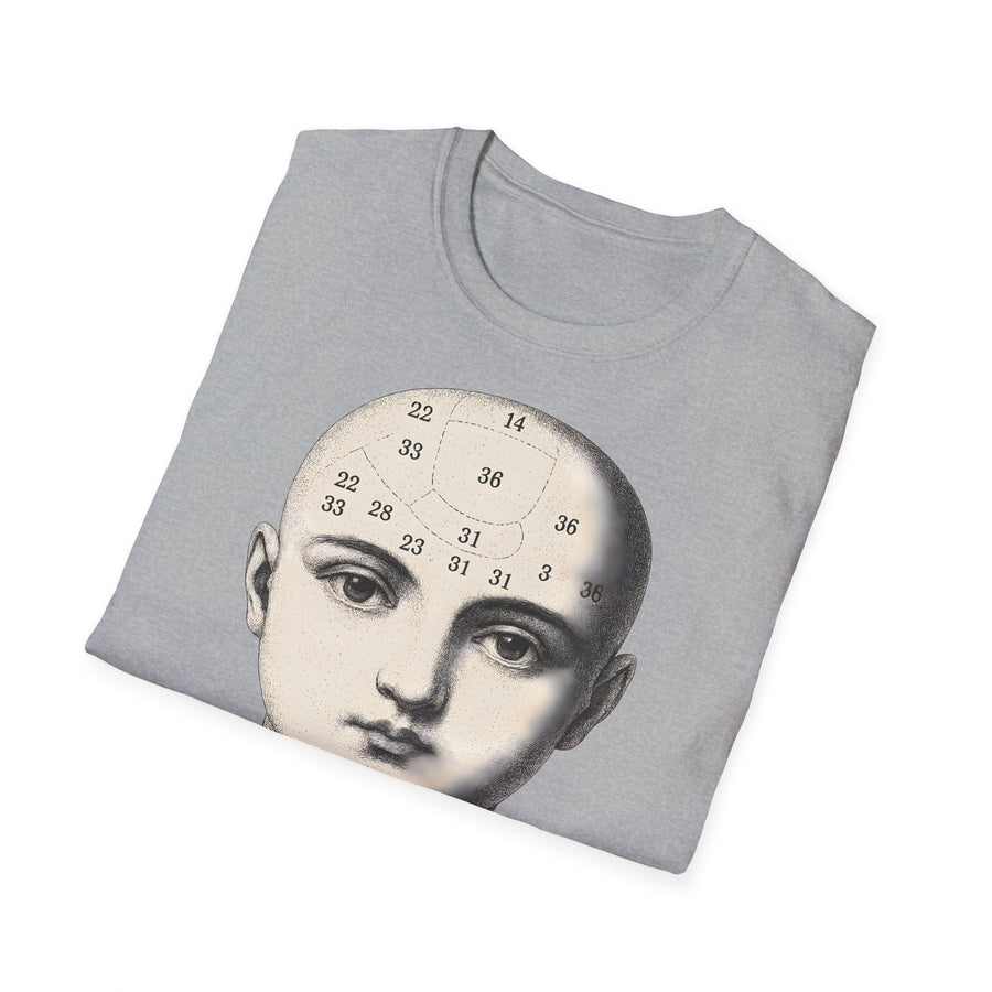 Phrenologie T-Shirt Vintage Schädelillustration Wissenschaft Dark Academia