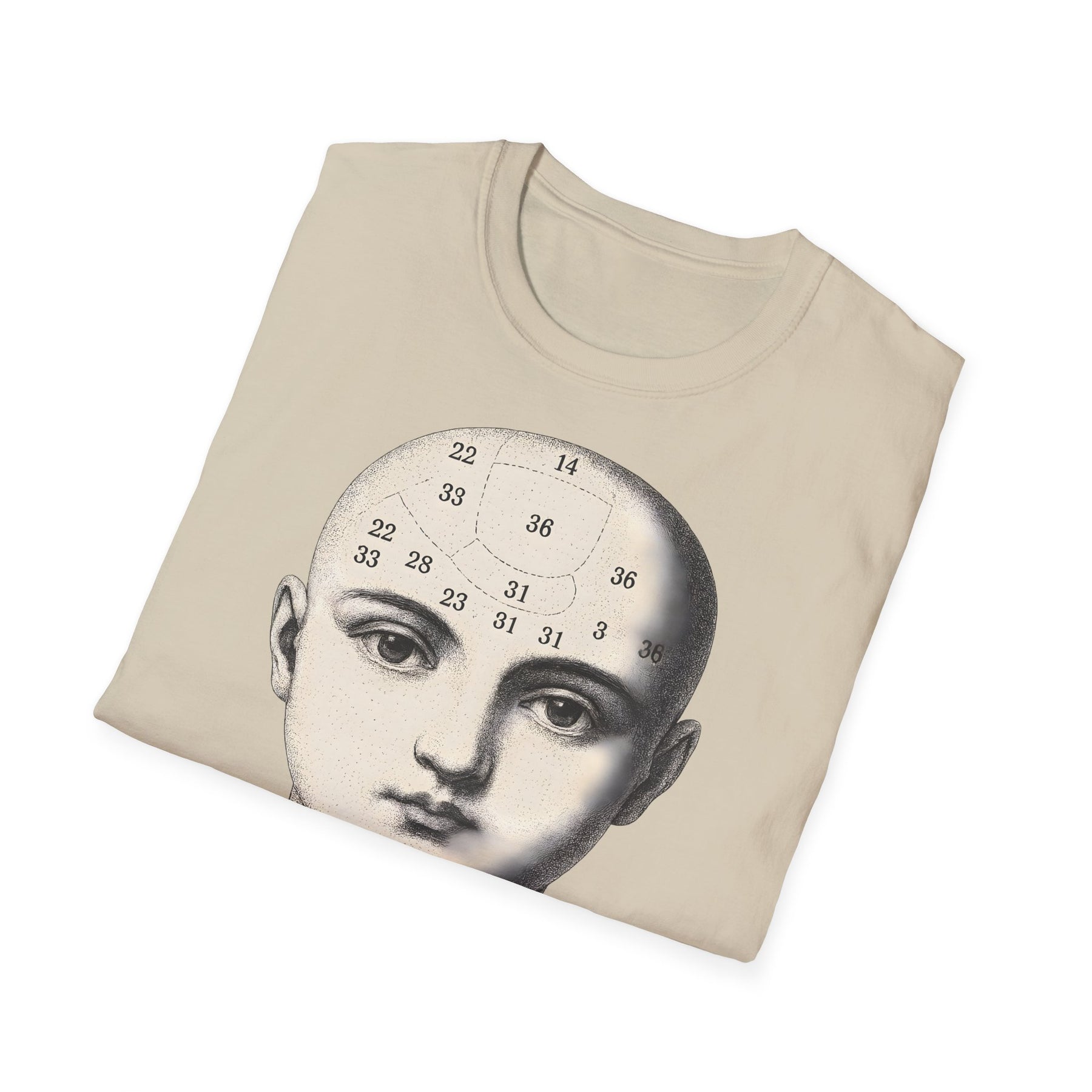 Phrenologie T-Shirt – Vintage Schädelillustration | Wissenschaft trifft Ästhetik – Freches Satire-Design für mutige Statements | True Insights