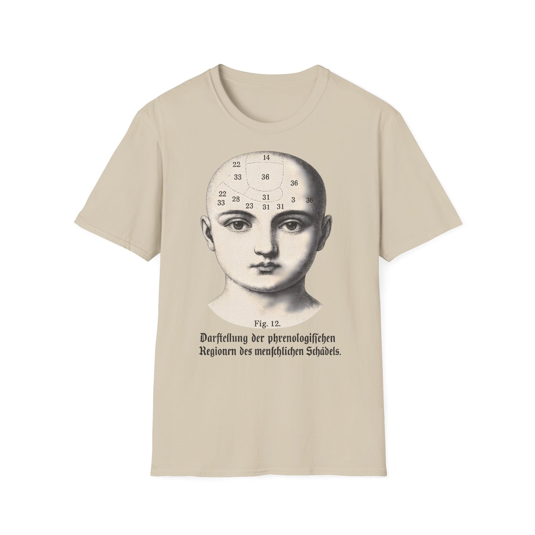 Phrenologie T-Shirt – Vintage Schädelillustration | Wissenschaft trifft Ästhetik – Freches Satire-Design für mutige Statements | True Insights