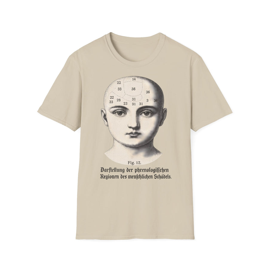 Phrenologie T-Shirt Vintage Schädelillustration Wissenschaft Dark Academia