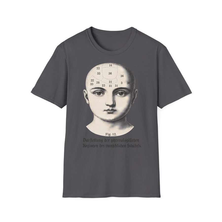 Phrenologie T-Shirt Vintage Schädelillustration Wissenschaft Dark Academia