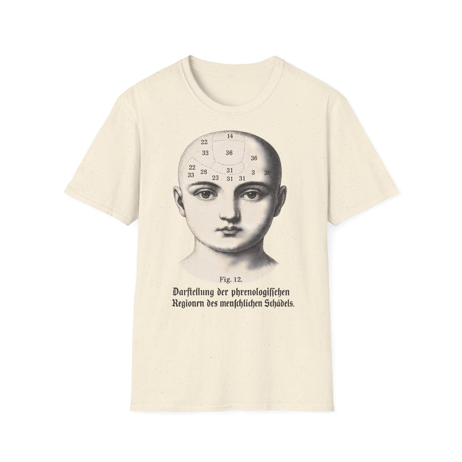 True Insights T-Shirt Phrenologie Vintage Schädelillustration Dark Academia in Natural