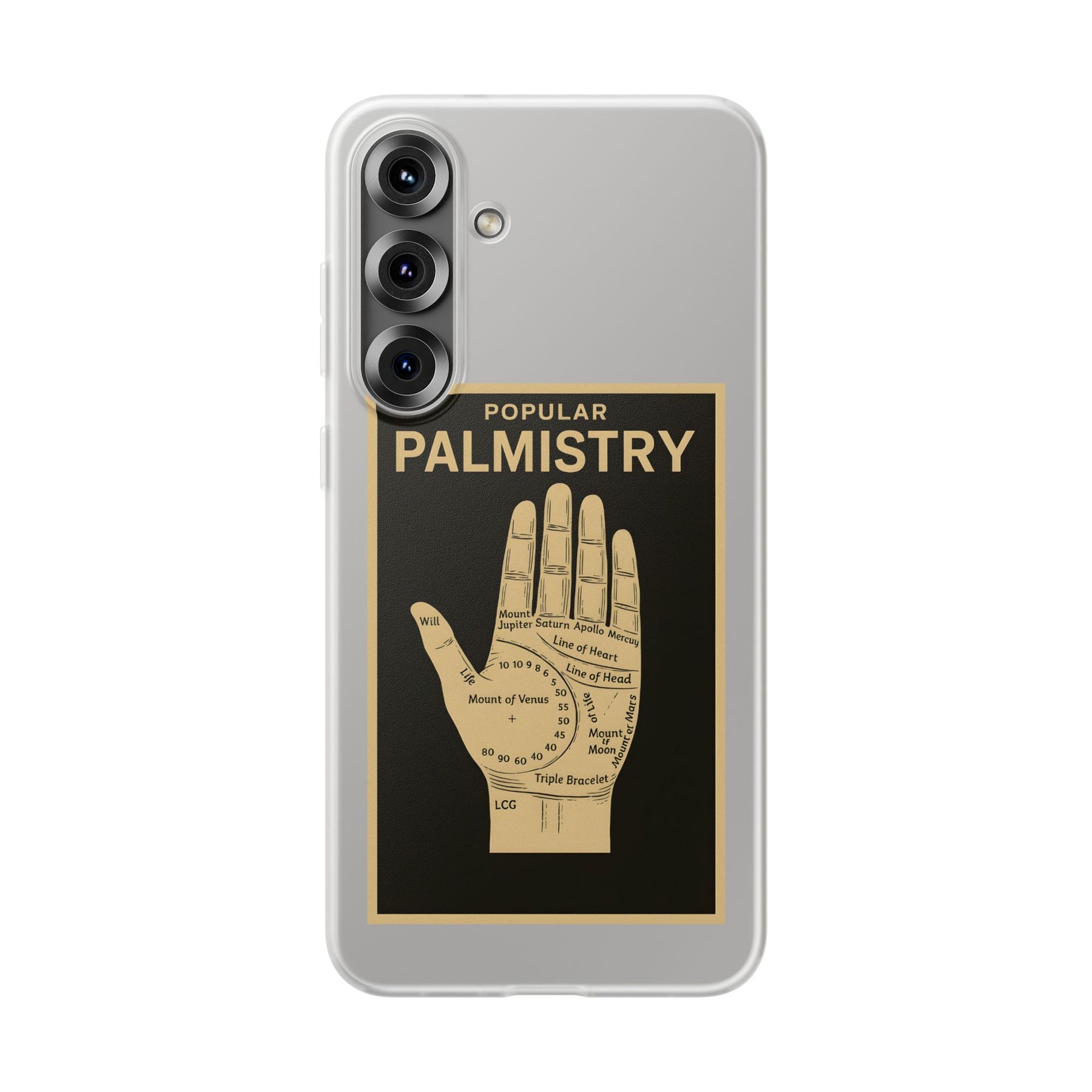 Vintage Motiv – Popular Palmistry – Esoterik-Handyhülle im Vintage-Stil mit Handlinien-Grafik | True Insights Design mit Humor