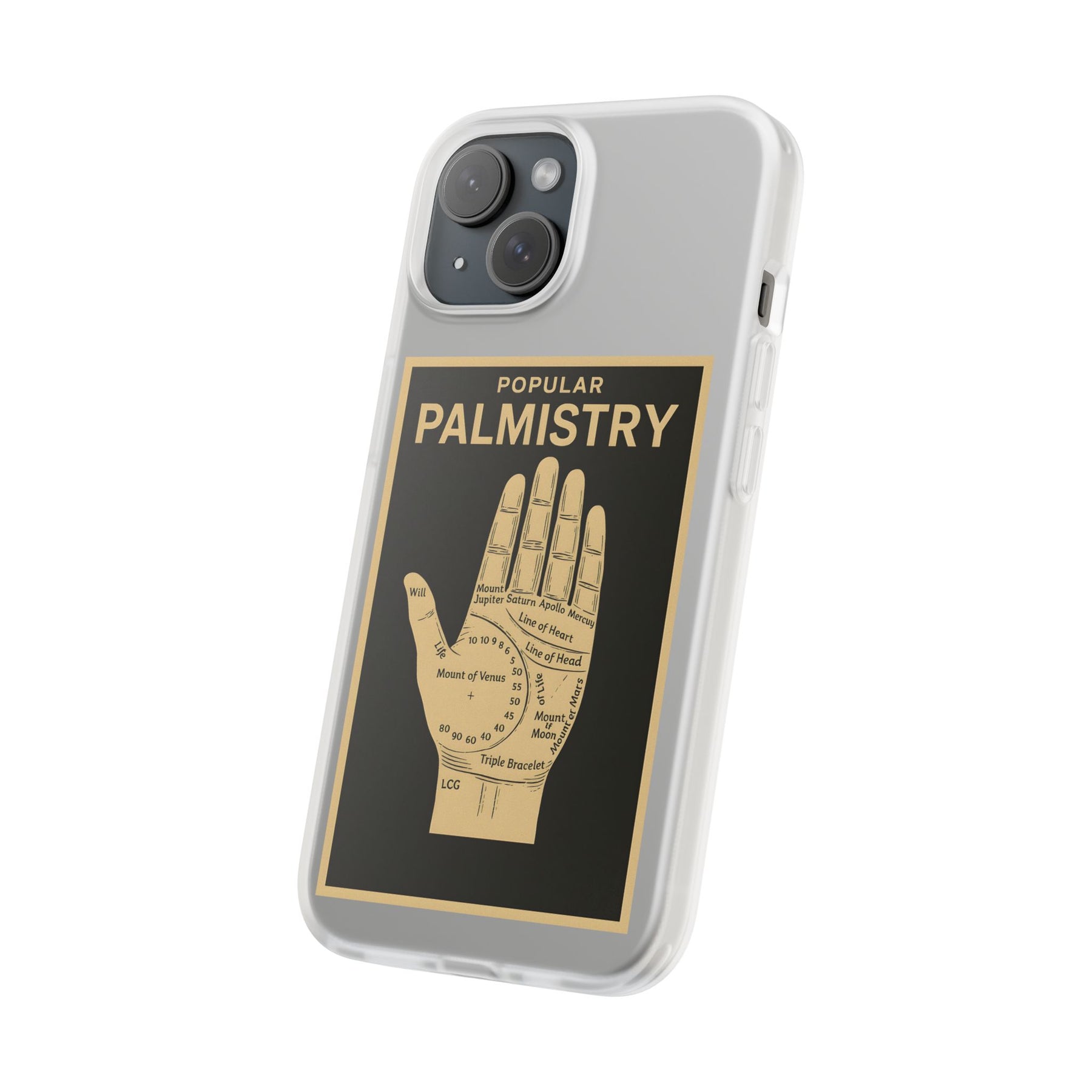 Vintage Motiv – Popular Palmistry – Esoterik-Handyhülle im Vintage-Stil mit Handlinien-Grafik | True Insights Design mit Humor