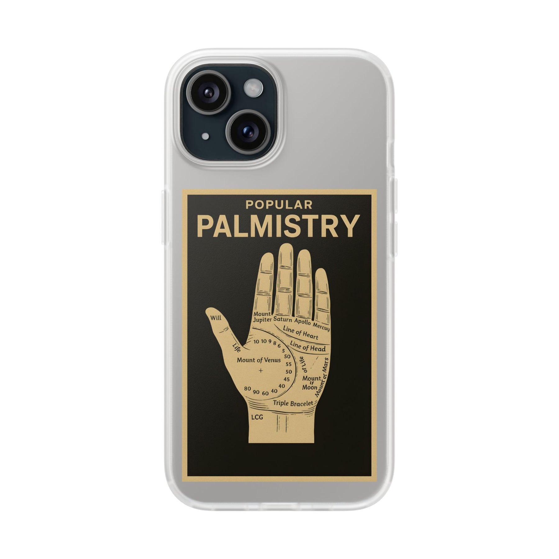 Vintage Motiv – Popular Palmistry – Esoterik-Handyhülle im Vintage-Stil mit Handlinien-Grafik | True Insights Design mit Humor