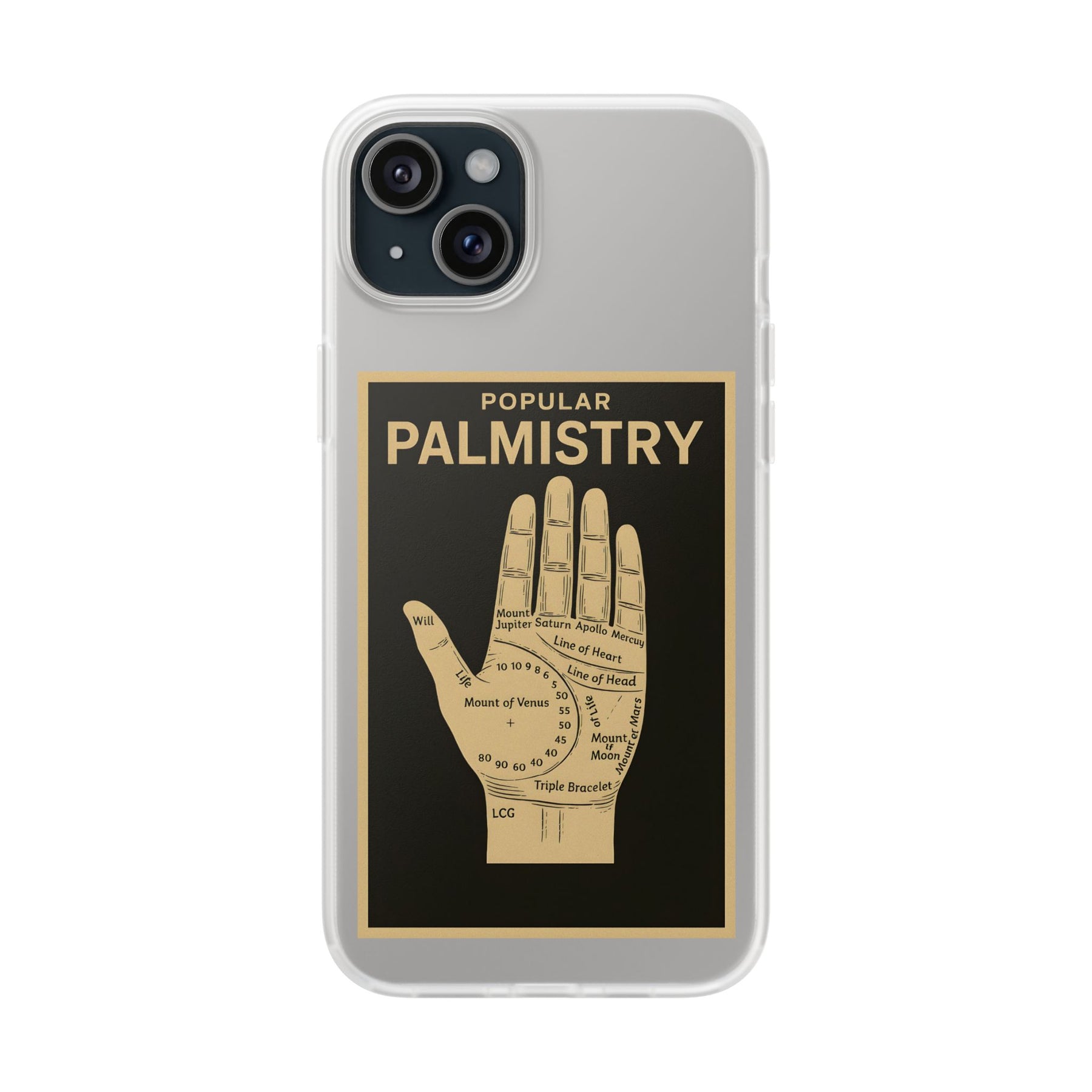 Vintage Motiv – Popular Palmistry – Esoterik-Handyhülle im Vintage-Stil mit Handlinien-Grafik | True Insights Design mit Humor