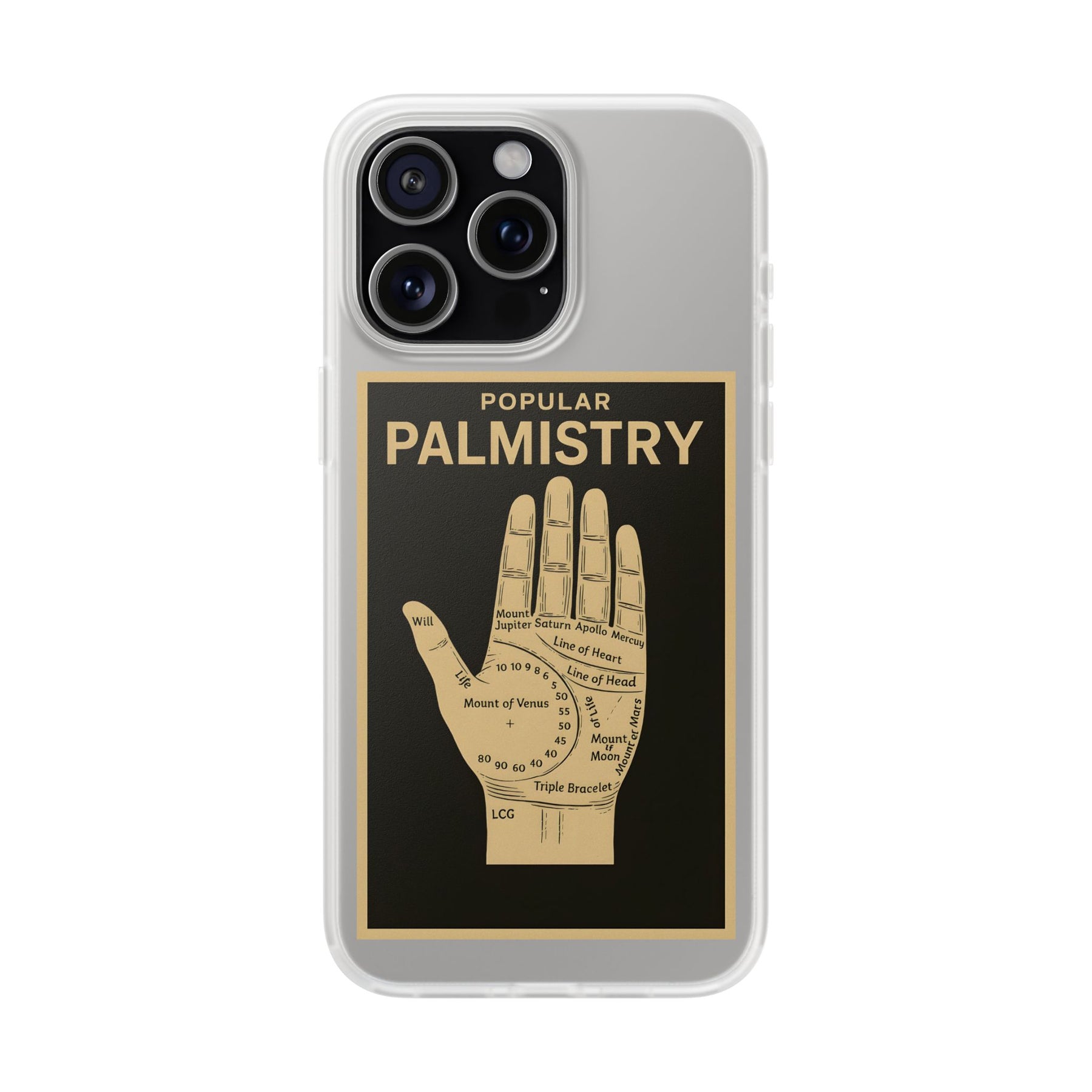 Vintage Motiv – Popular Palmistry – Esoterik-Handyhülle im Vintage-Stil mit Handlinien-Grafik | True Insights Design mit Humor