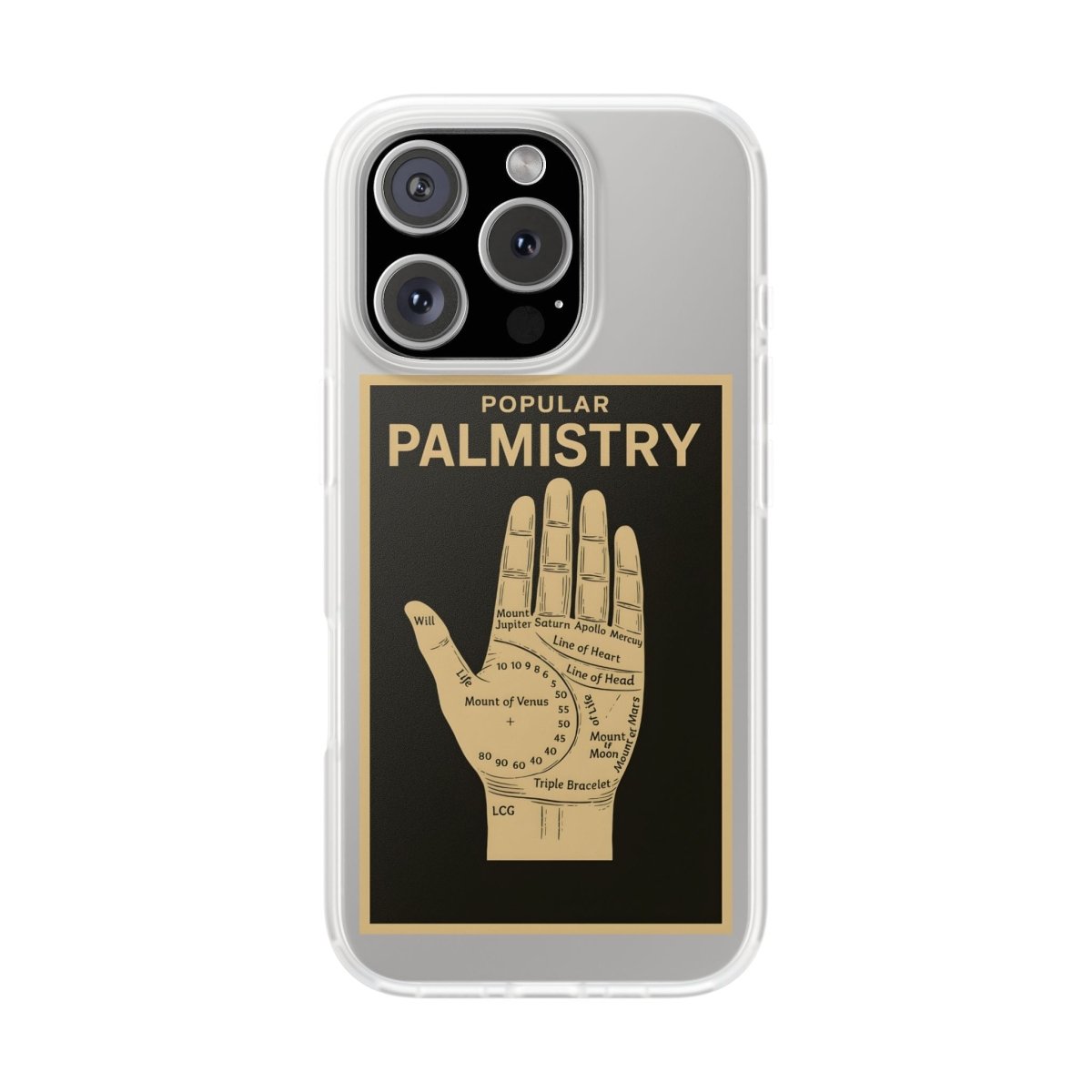 Vintage Motiv – Popular Palmistry – Esoterik-Handyhülle im Vintage-Stil mit Handlinien-Grafik | True Insights Design mit Humor