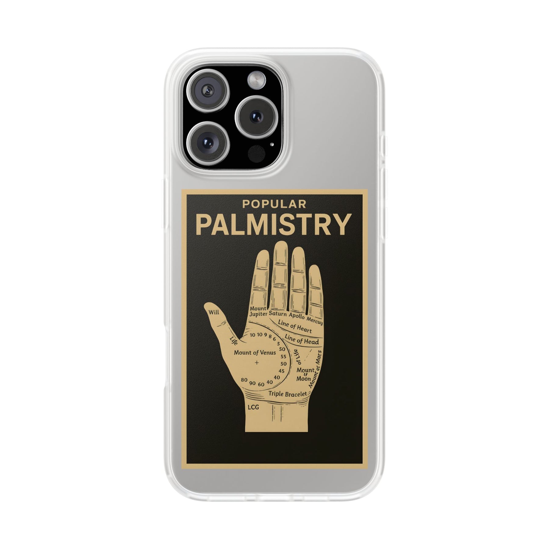 Vintage Motiv – Popular Palmistry – Esoterik-Handyhülle im Vintage-Stil mit Handlinien-Grafik | True Insights Design mit Humor