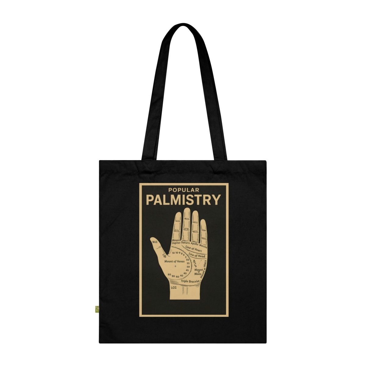 Vintage Motiv – Popular Palmistry – Esoterischer Stoffbeutel mit Handlinien-Design | True Insights Design mit Humor