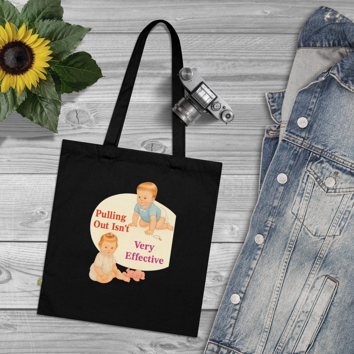 Pulling Out Isn’t Very Effective – Ironische Statement-Totebag mit Babymotiv-Bags-True Insights