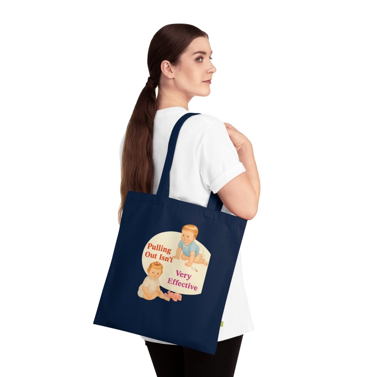 Pulling Out Isn’t Very Effective – Ironische Statement-Totebag mit Babymotiv-Bags-True Insights