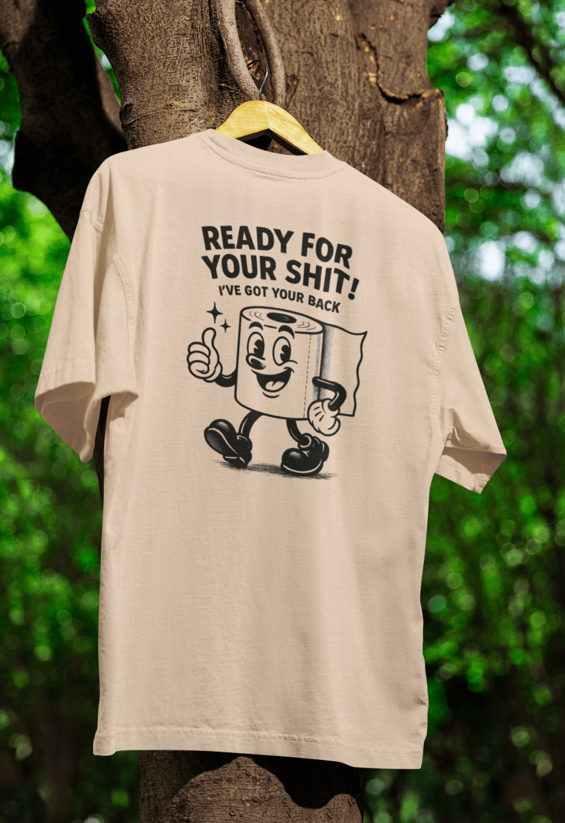 True Insights T-Shirt Ready for Your Shit satirisches Klopapier-Motiv in Natural, lustiges Fun-Shirt