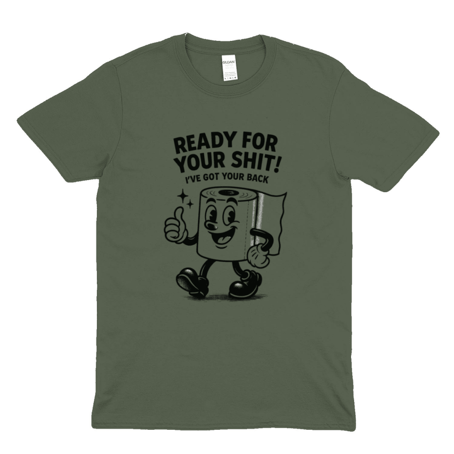 True Insights T-Shirt Ready for Your Shit mit witziger Klopapier-Grafik als Statement, Lifestyle-Ansicht