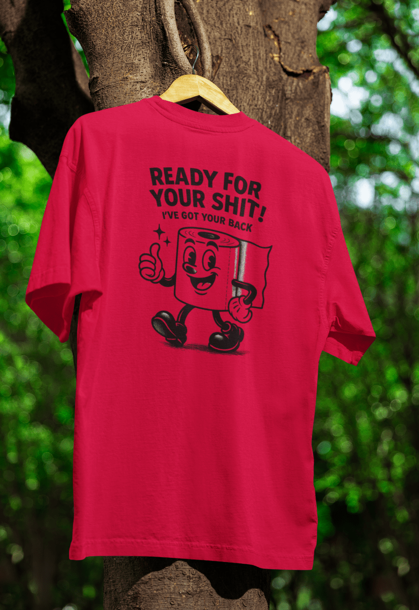 True Insights T-Shirt Ready for Your Shit satirisches Klopapier-Motiv in Red, humorvolles Statement-Shirt