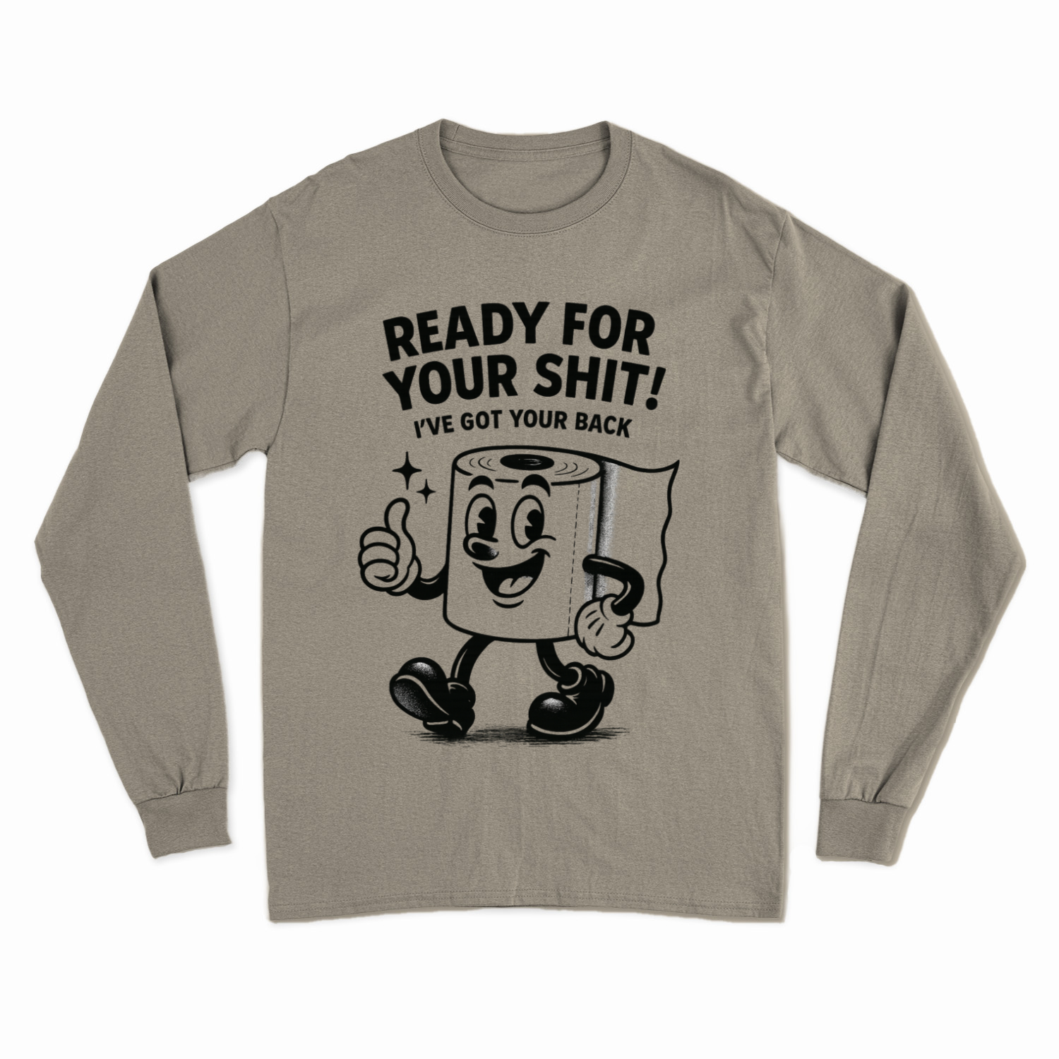 Ready for Your Shit – Satirisches Sweatshirt mit Klopapier-Illustration | Humor & Statement-Sweatshirt-True Insights