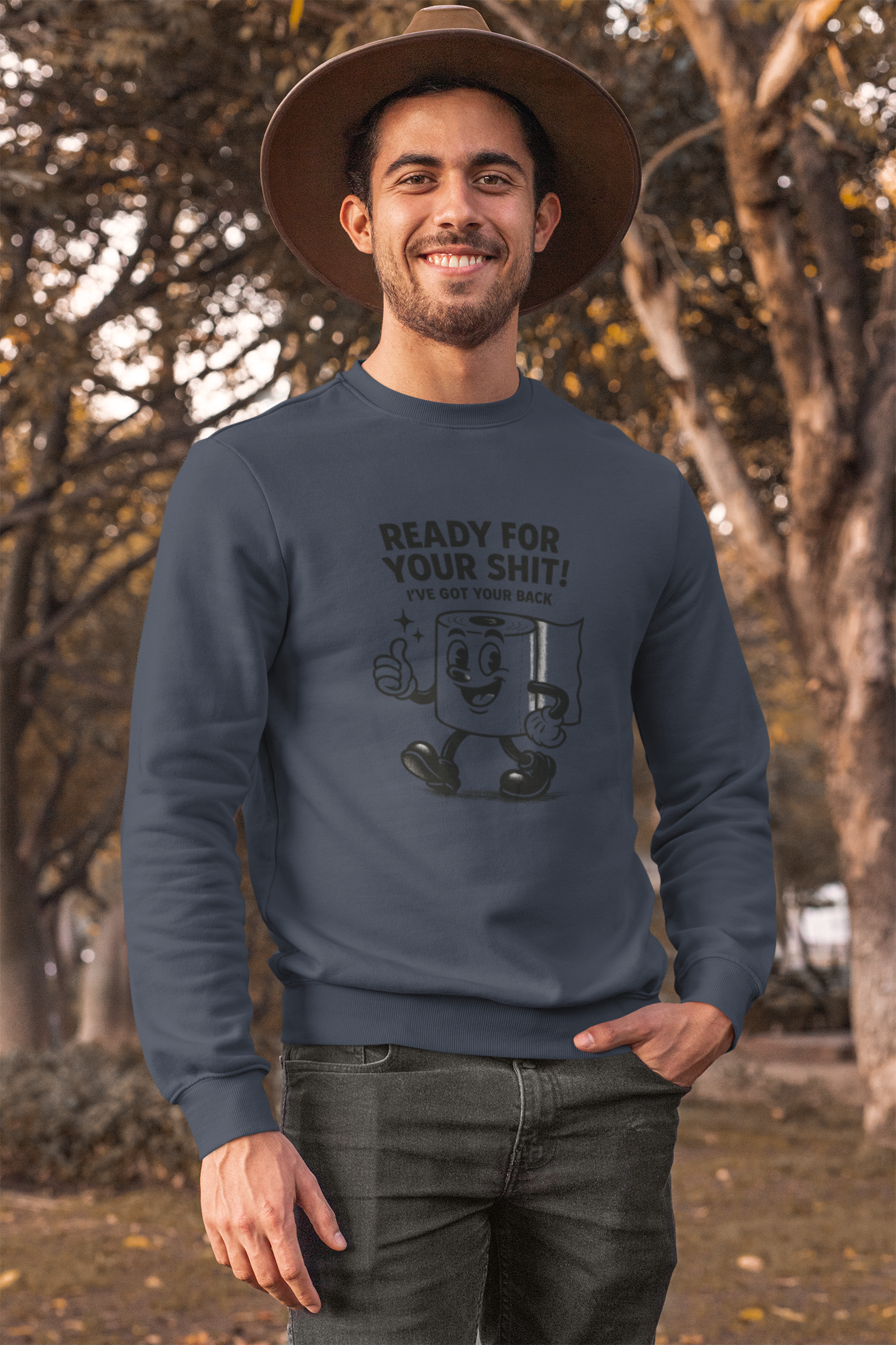 Ready for Your Shit – Satirisches Sweatshirt mit Klopapier-Illustration | Humor & Statement-Sweatshirt-True Insights