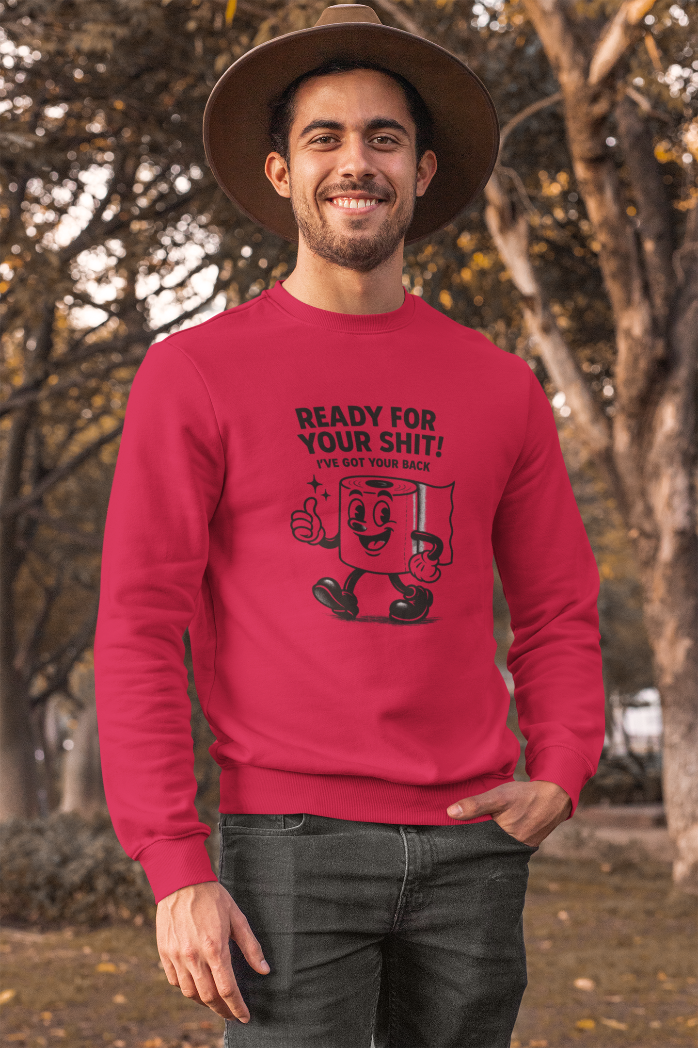 Ready for Your Shit – Satirisches Sweatshirt mit Klopapier-Illustration | Humor & Statement-Sweatshirt-True Insights