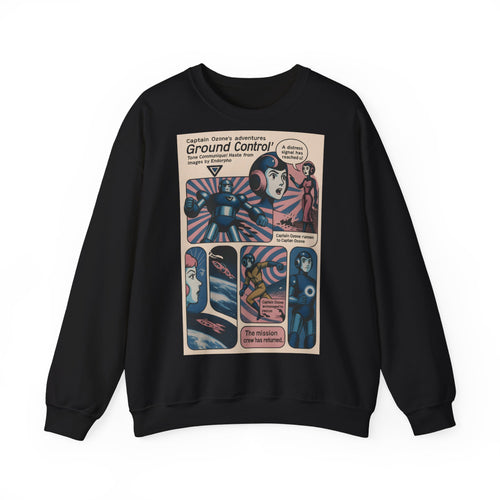 Retro Space Comic Sweatshirt – Captain Ozone „Ground Control“ Edition