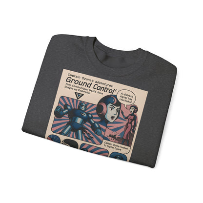 Sweatshirt – Retro Space Comic Sweatshirt – Captain Ozone „Ground Control“ Edition | True Insights Design mit Humor
