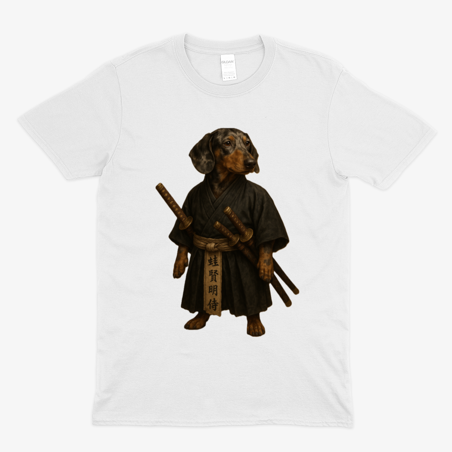 Samurai Dackel – Edles Samurai T-Shirt mit Dackel-Illustration | Humor & Stil-T-Shirt-True Insights
