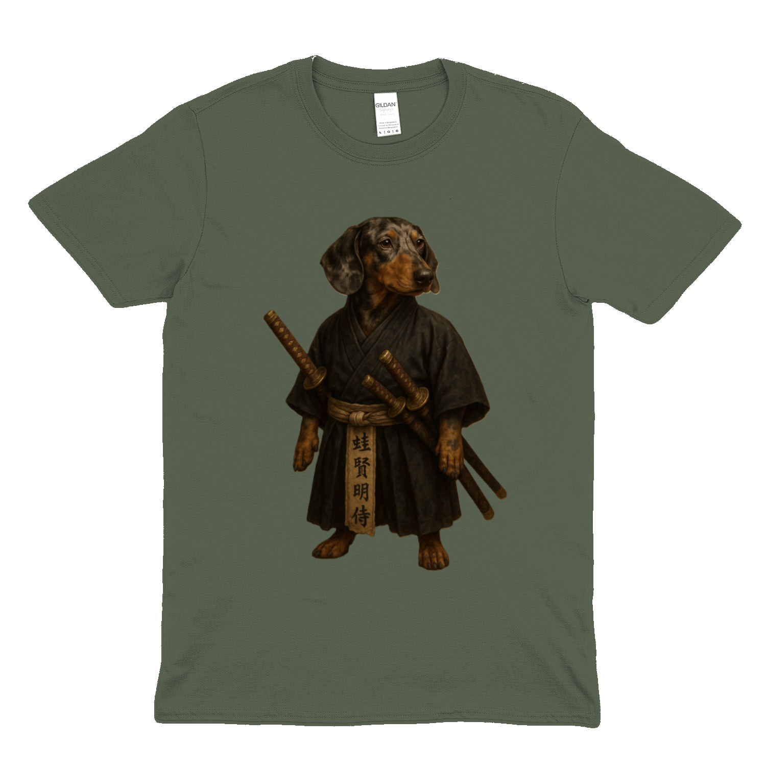 Samurai Dackel – Edles Samurai T-Shirt mit Dackel-Illustration | Humor & Stil-T-Shirt-True Insights