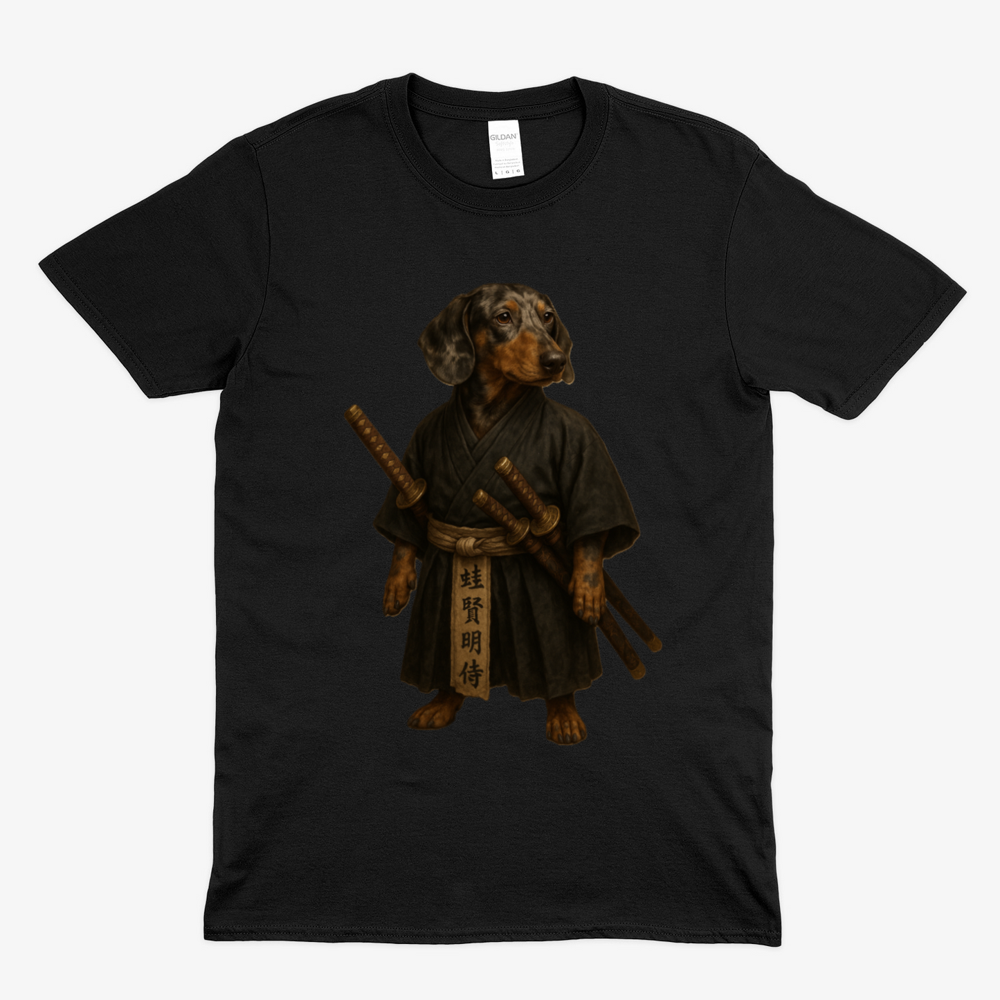 Samurai Dackel – Edles Samurai T-Shirt mit Dackel-Illustration | Humor & Stil-T-Shirt-True Insights