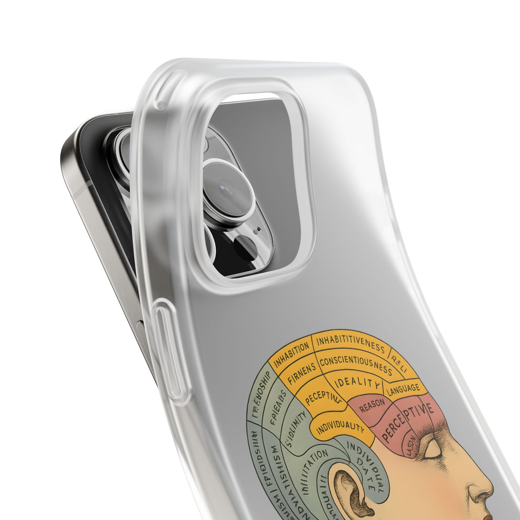 Vintage Motiv – Satirische Handyhülle mit Hirn-Stil Phrenologie Kortex Couture | True Insights Design mit Humor