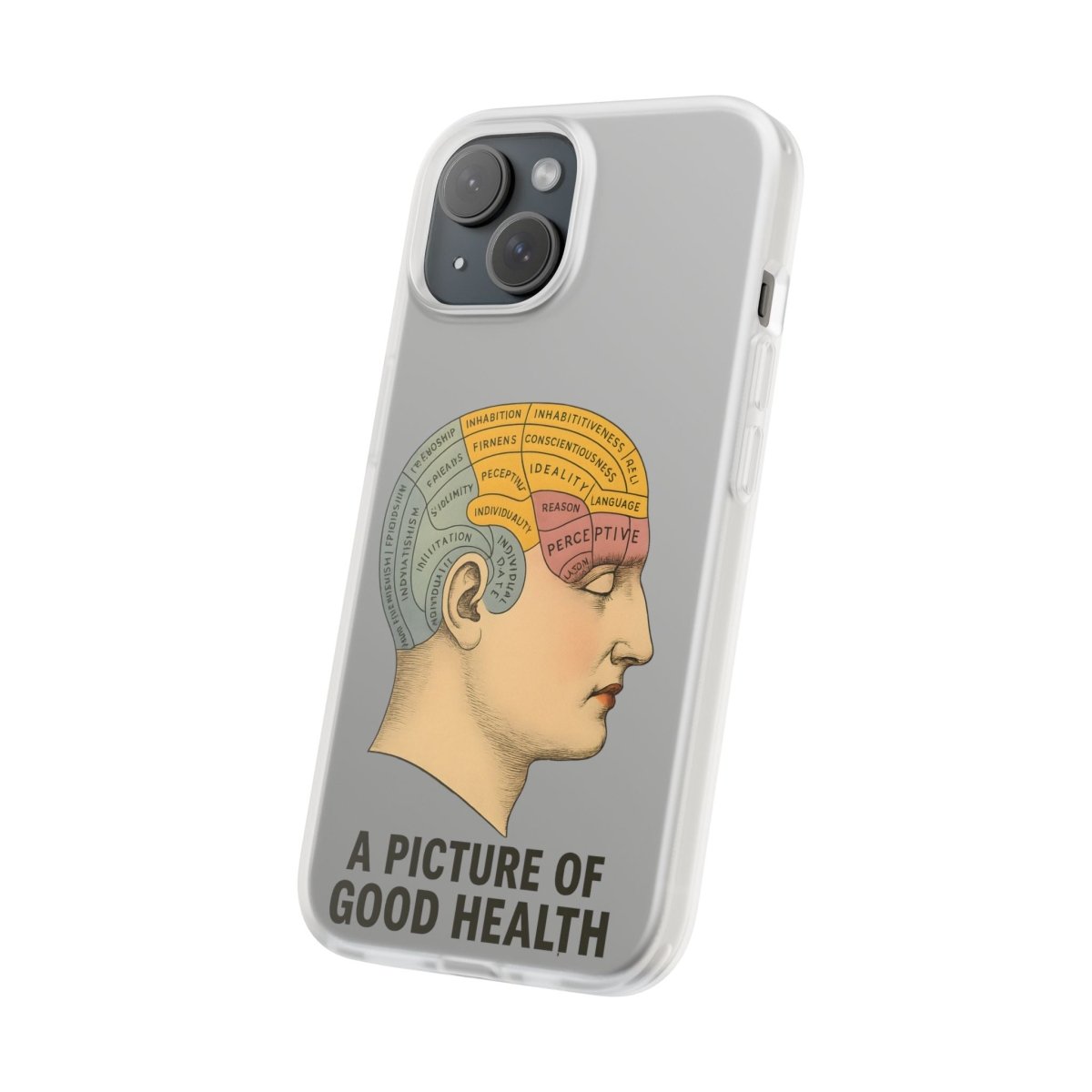 Vintage Motiv – Satirische Handyhülle mit Hirn-Stil Phrenologie Kortex Couture | True Insights Design mit Humor