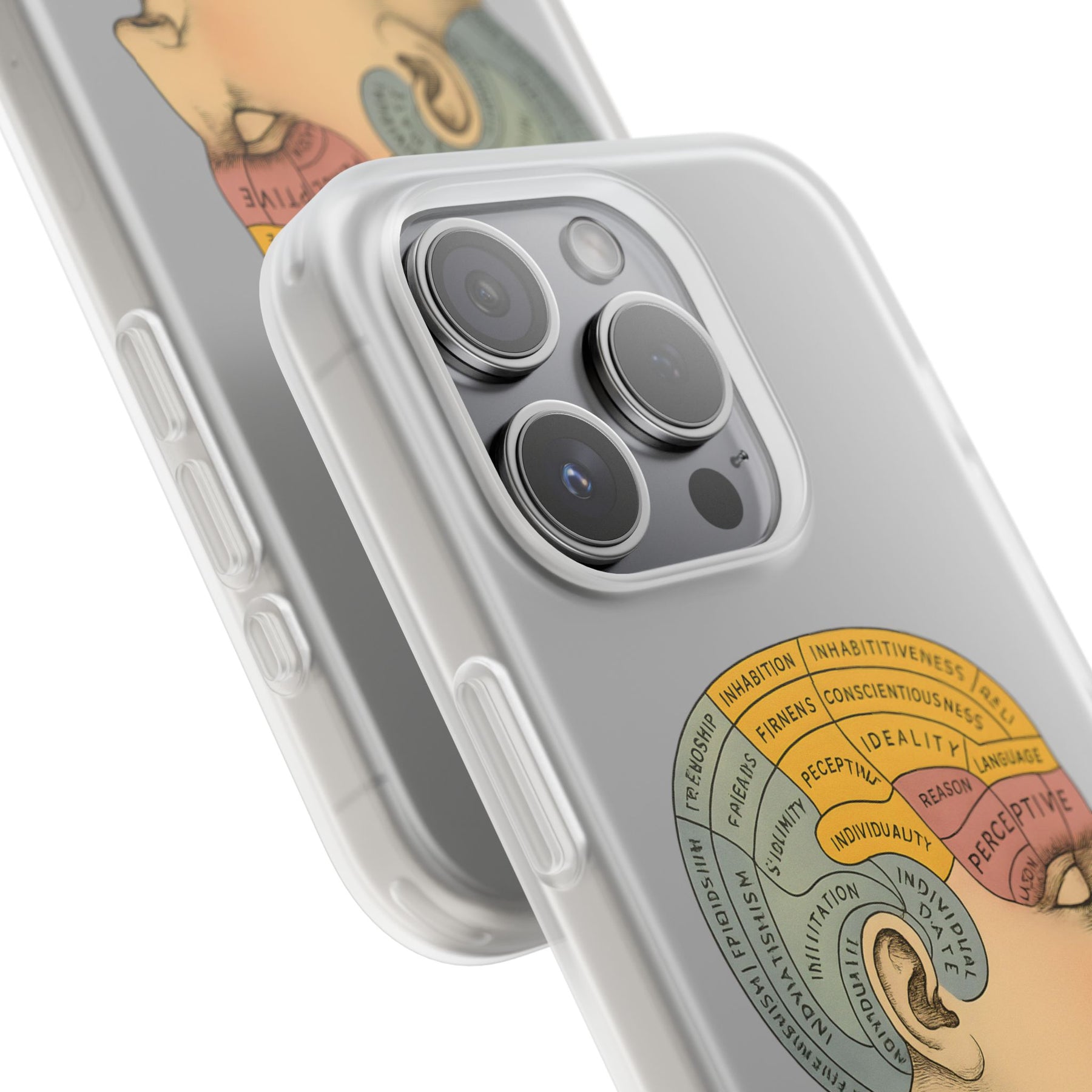 Vintage Motiv – Satirische Handyhülle mit Hirn-Stil Phrenologie Kortex Couture | True Insights Design mit Humor