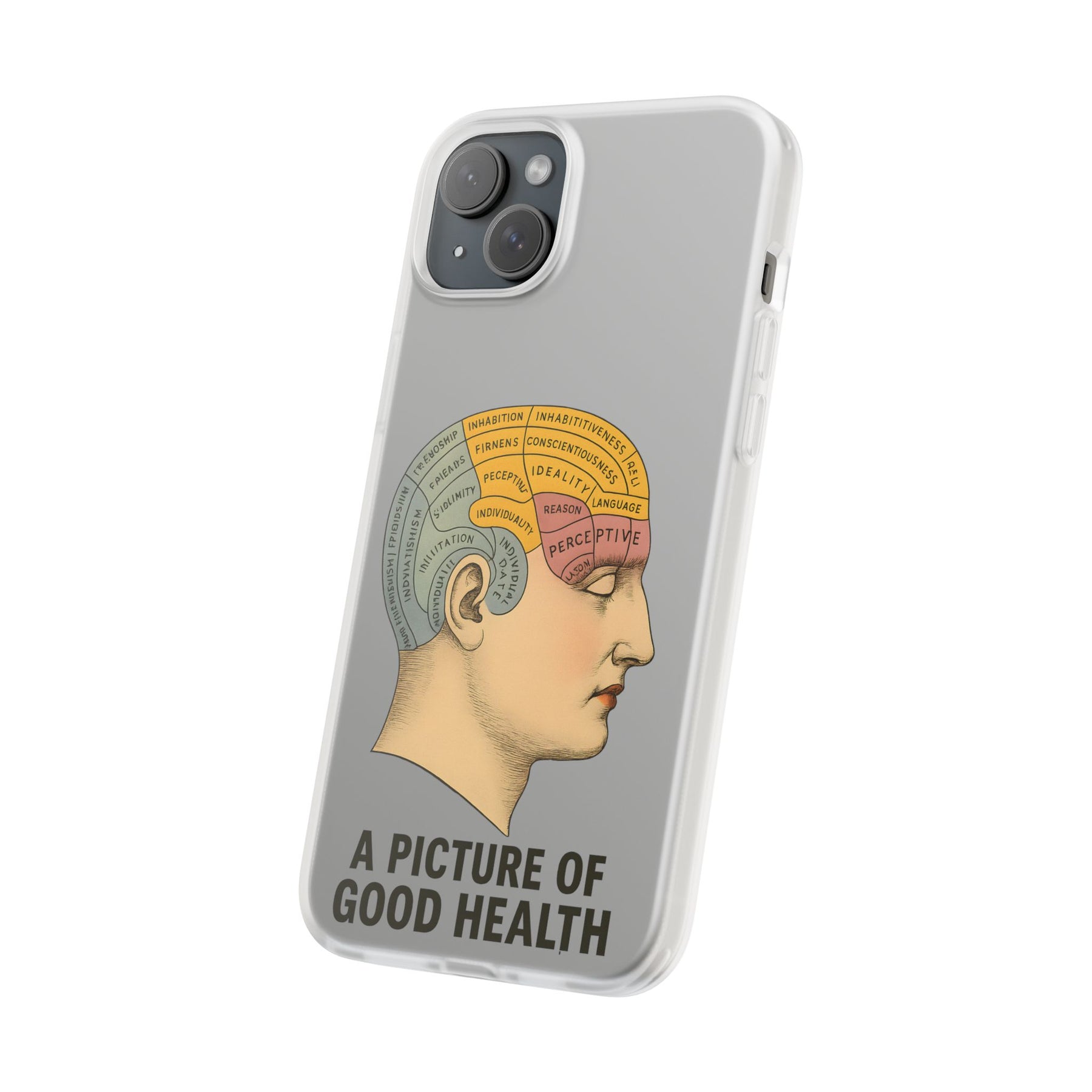 Vintage Motiv – Satirische Handyhülle mit Hirn-Stil Phrenologie Kortex Couture | True Insights Design mit Humor