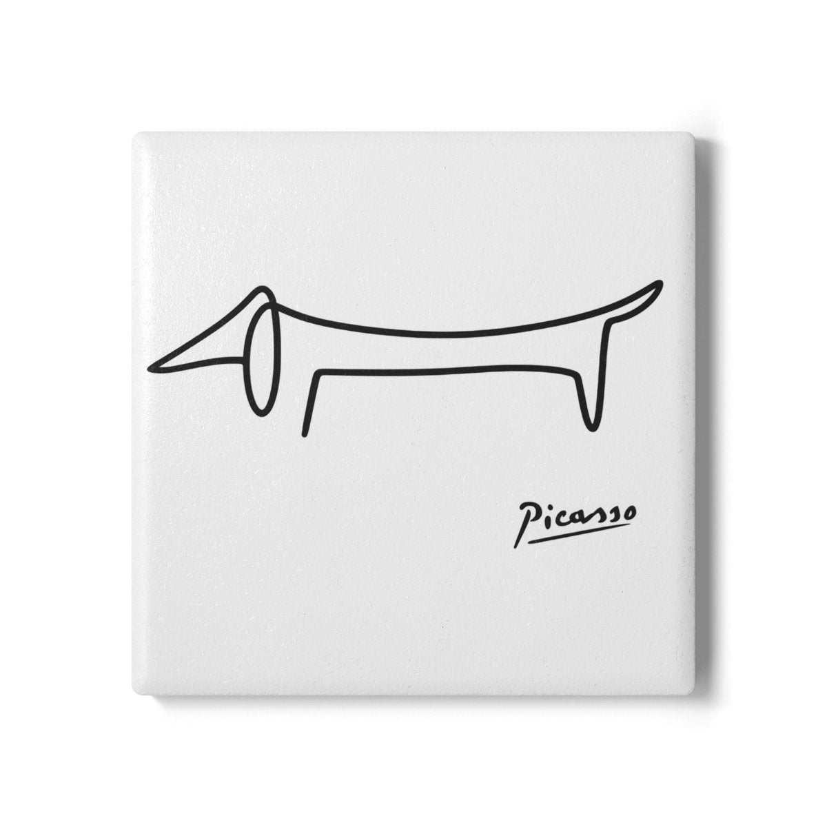 Soder Picassé – Dackel-Kunstgenie – Keramik-Untersetzer – Lustiges Home Decor | True Insights – Bild 1