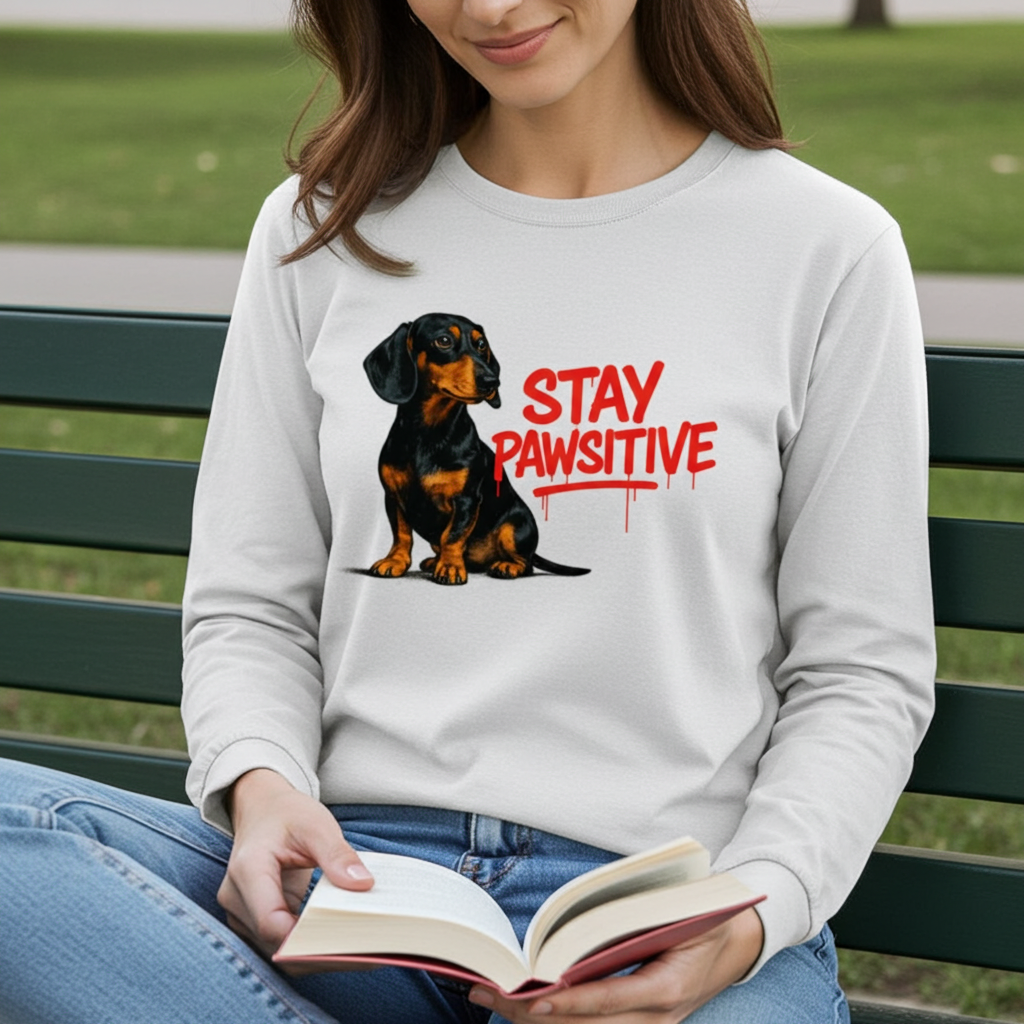 Stay Pawsitive Sweatshirt – Dackel-Power für warme, positive Tage-Sweatshirt-True Insights