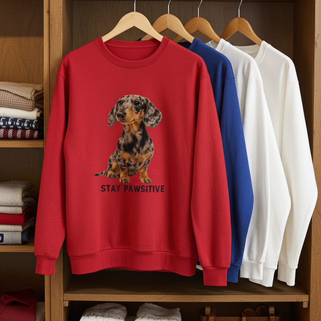 Stay Pawsitive Sweatshirt – Dackel-Power für warme, positive Tage-Sweatshirt-True Insights