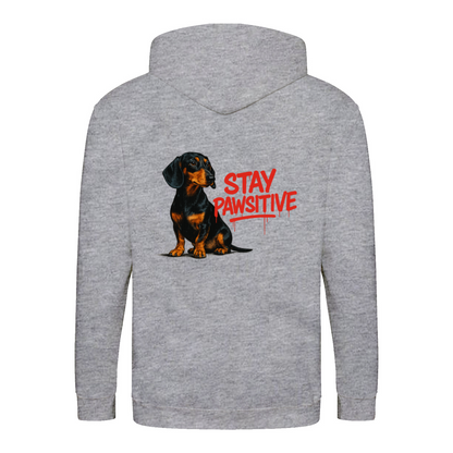 Stay Pawsitive Zip Hoodie – Dackel-Chic mit positiver Energie-Zip Hoodie-True Insights