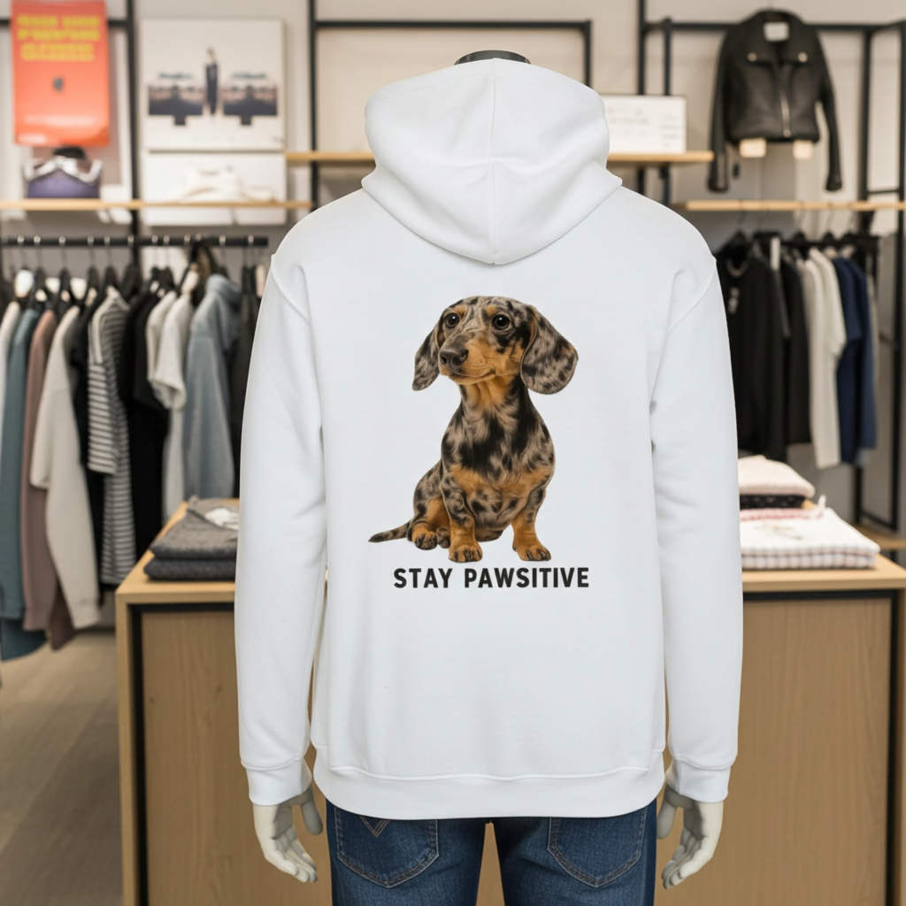 Stay Pawsitive Zip Hoodie – Dackel-Chic mit positiver Energie-Zip Hoodie-True Insights