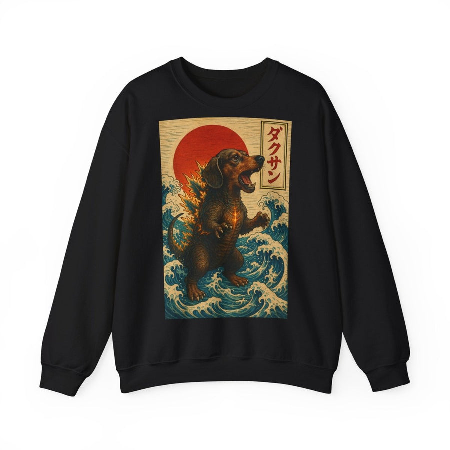 Sweatshirt – „Dackzilla in der Welle“ Japanischer Kaiju-Dackel im Hokusai-Stil – Lustiges Sweatshirt | True Insights – Bild 62