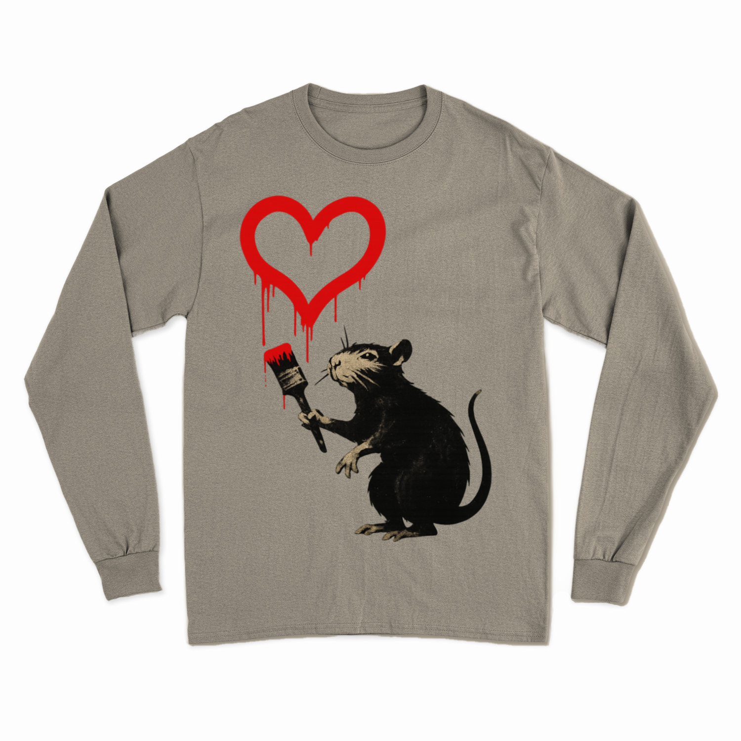 Sweatshirt ›Ratte mit Herz‹ – Streetart Style, Satirisches Kunst-Statement-Sweatshirt-True Insights