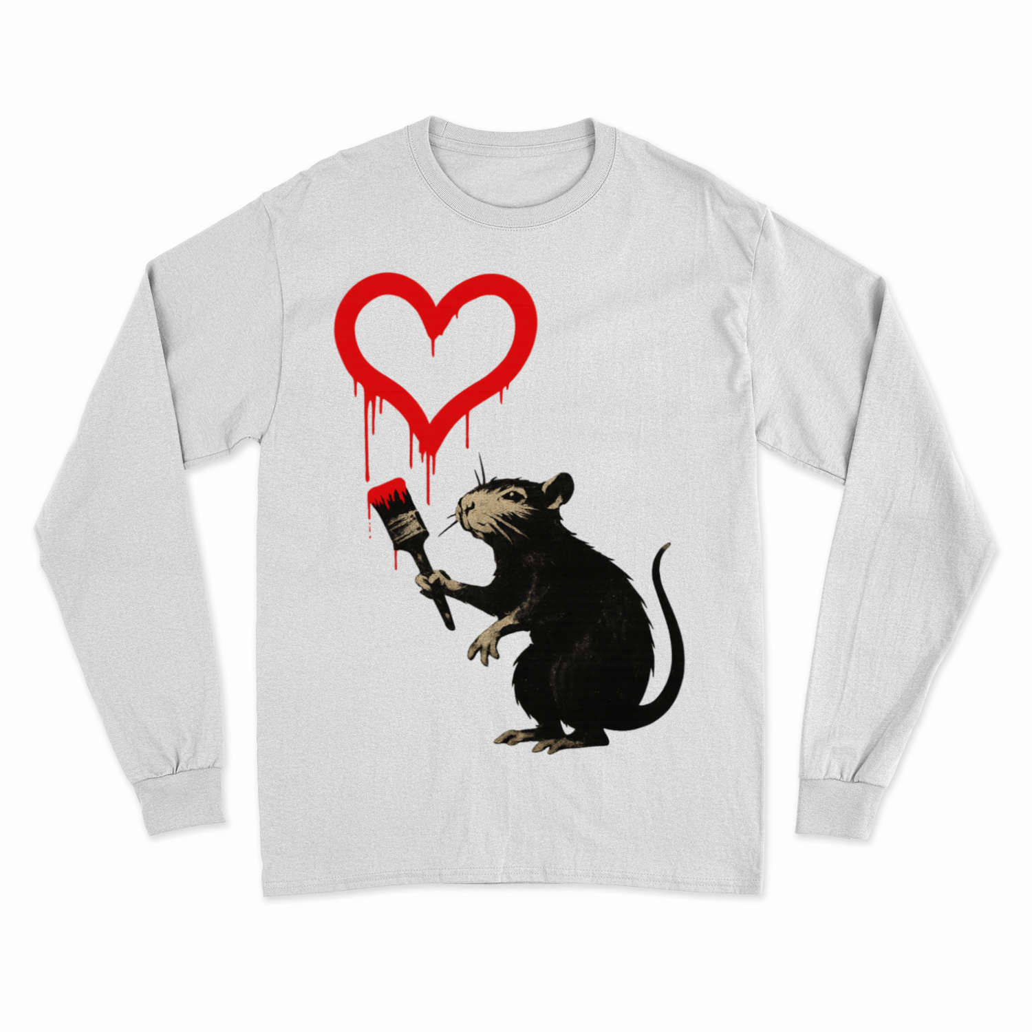 Sweatshirt ›Ratte mit Herz‹ – Streetart Style, Satirisches Kunst-Statement-Sweatshirt-True Insights