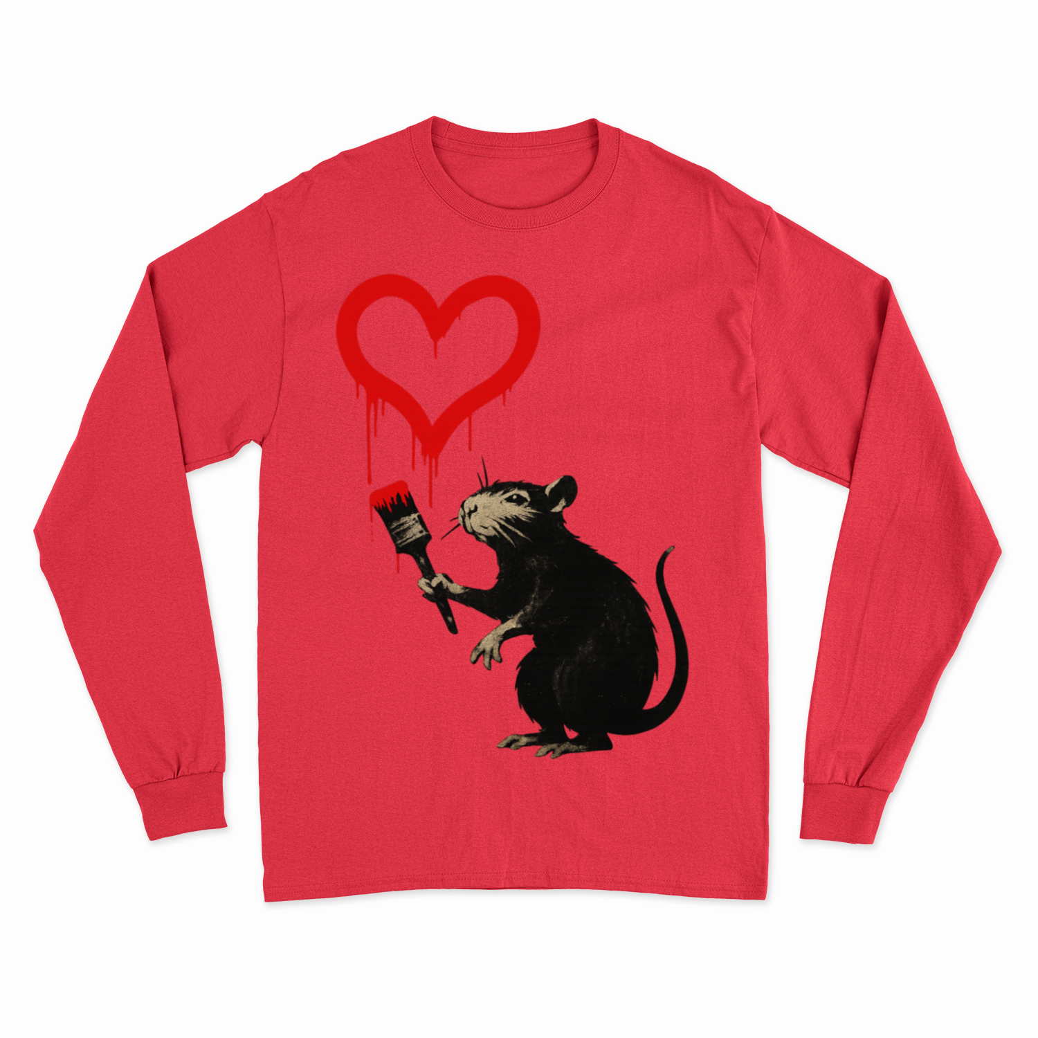 Sweatshirt ›Ratte mit Herz‹ – Streetart Style, Satirisches Kunst-Statement-Sweatshirt-True Insights