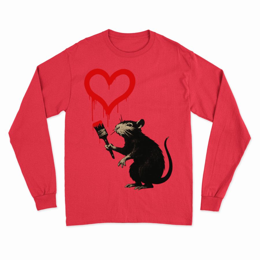 Sweatshirt ›Ratte mit Herz‹ – Streetart Style, Satirisches Kunst-Statement-Sweatshirt-True Insights