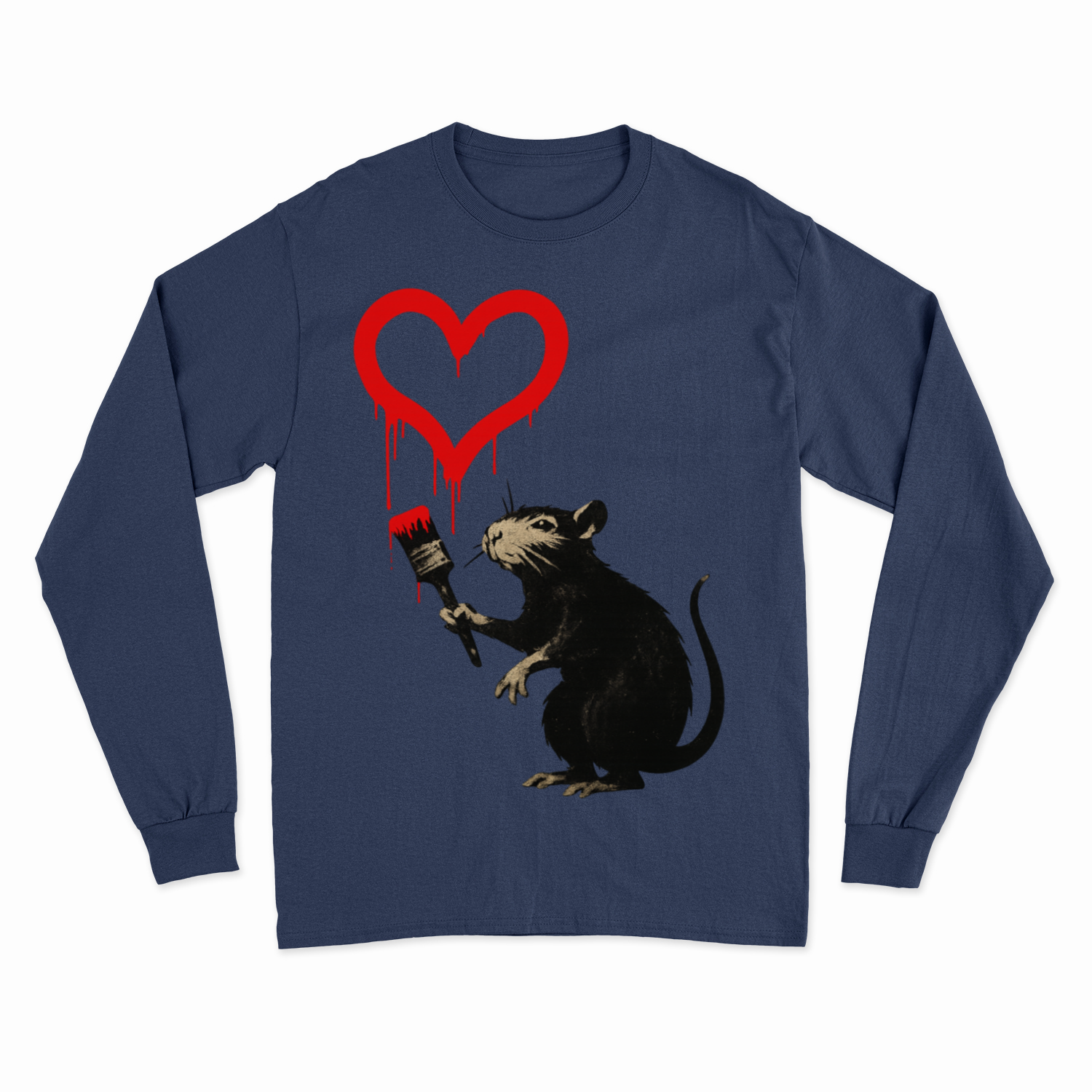 Sweatshirt ›Ratte mit Herz‹ – Streetart Style, Satirisches Kunst-Statement-Sweatshirt-True Insights